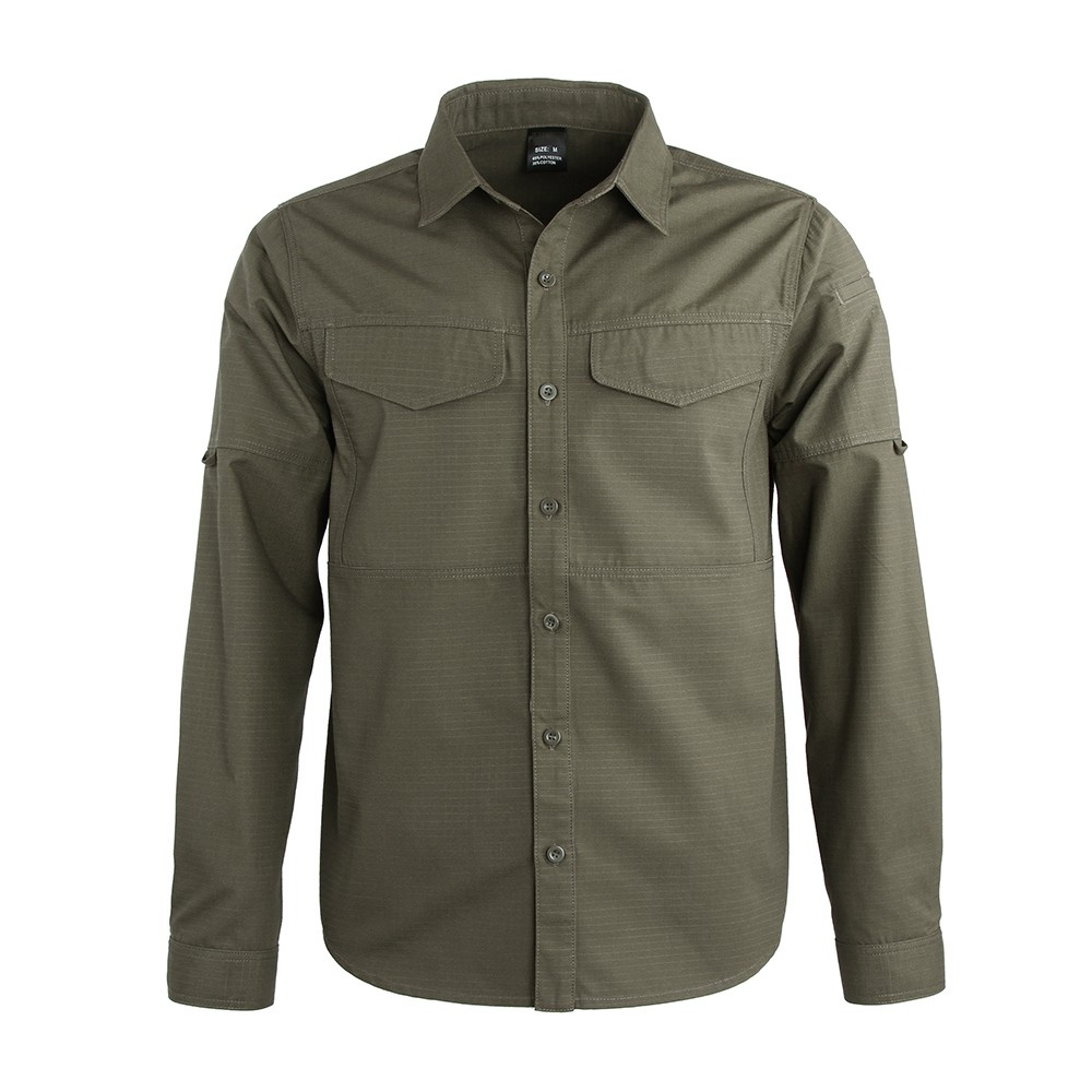 Men's Army Cargo Military Shirts Quick Drying Casual Long Sleeve Shirt Brand Tactical Male Thin Coat