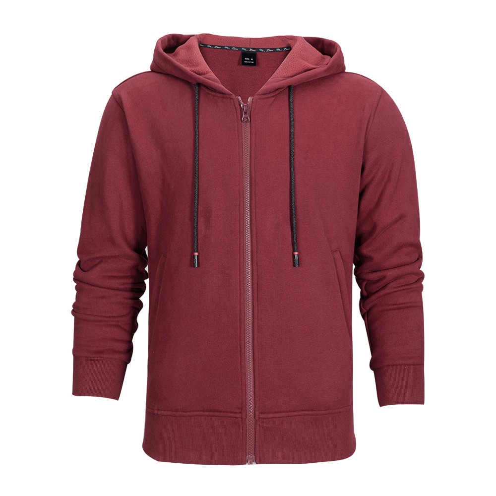 Men's Cotton Fleece Casual Zip Up Hooded Sweatshirts